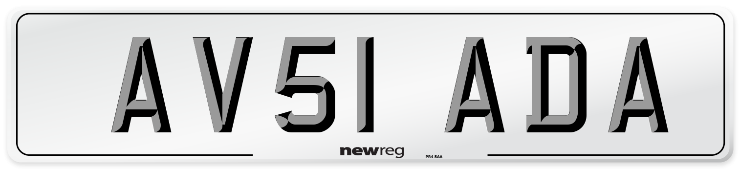 AV51 ADA Number Plate from New Reg